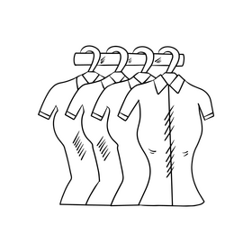 Blouse cartoon black and white clipart