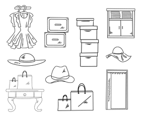 Clothing store black and white vector