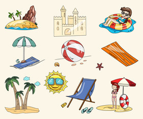 Beach set vector