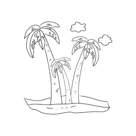 Palm Trees black and white clipart free download