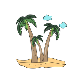 Palm trees on island clipart