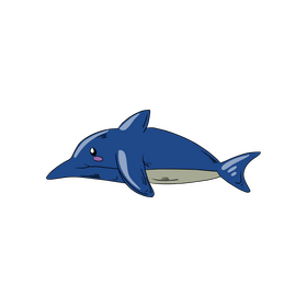 Cute dolphin cartoon drawing clipart
