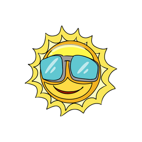 Cartoon sun with sunglasses clipart
