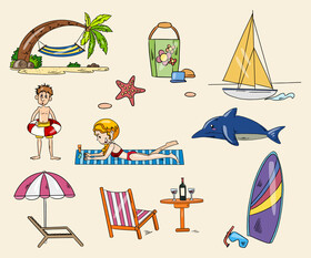 Beach set vector