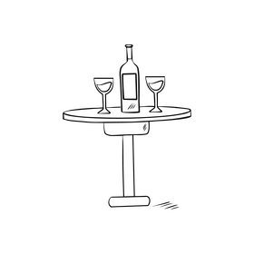 Table black and white clipart