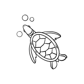 Sea turtle cartoon black and white clipart free download