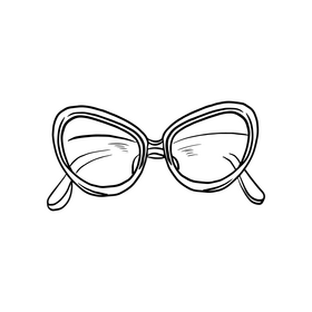 Cute sunglasses for women black and white clipart
