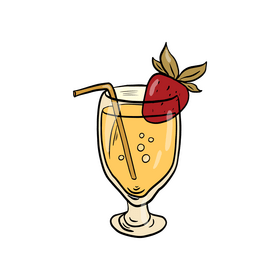 Exotic cocktail cartoon drawing clipart