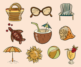 Beach set vector