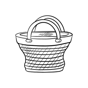 Beach bag black and white clipart
