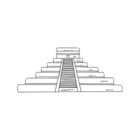 Egypt Pyramid of Djoser steps black and white clipart