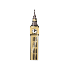 Big Ben London clock tower clipart