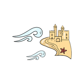 Sand castle illustration clipart