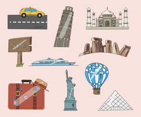 Travel trip illustration vector