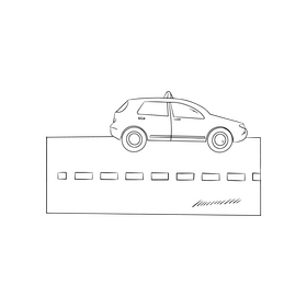 Taxi black and white clipart