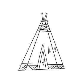 Wigwam black and white clipart free download