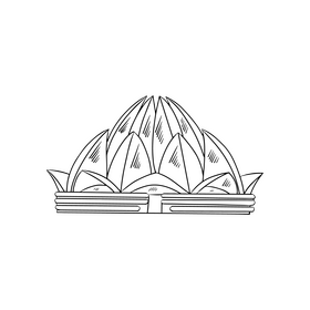 Sydney Opera House Australia illustration black and white clipart
