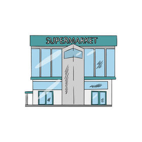 Supermarket cartoon clipart