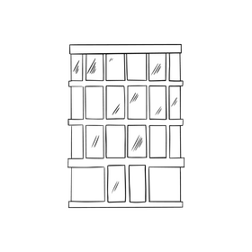 Glass Building black and white clipart