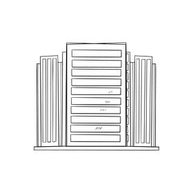 Glass building black and white clipart