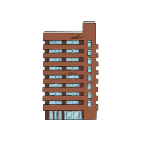 Modern multi storey apartment building clipart