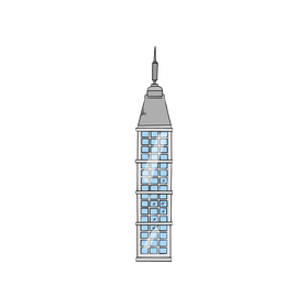 Skyscraper building illustration clipart
