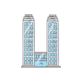 Skyscraper buildings cartoon clipart