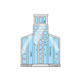 Glass tower building clipart