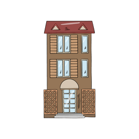 Triplex house cartoon clipart