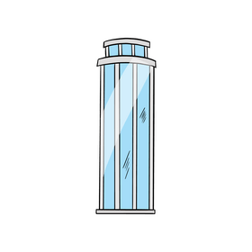 Glass skyscraper building clipart