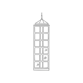 Tall building black and white clipart