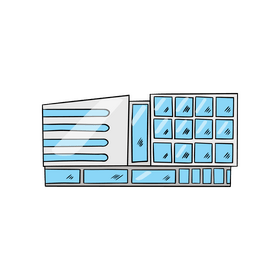 Modern buildings drawing clipart