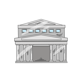 Museum building cartoon clipart