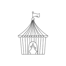 Circus tent black and white clipart