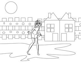 Mavis Hotel Transylvania black and white vector