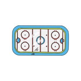 Flat ice hockey field top view clipart