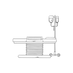 Hospital operating table black and white clipart