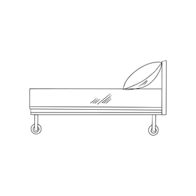 Hospital couch bed black and white clipart