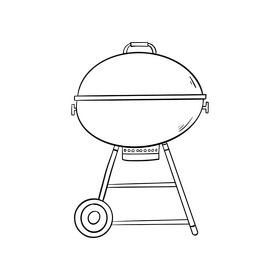 BBQ Barbecue Grill Cartoon black and white clipart free download