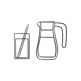 Juice cartoon black and white clipart