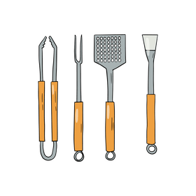 Barbecue tools illustration clipart
