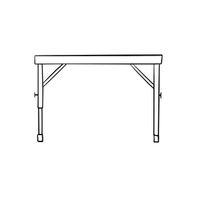 Folding table black and white clipart
