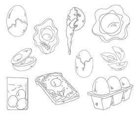 Eggs black and white vector