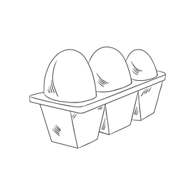 Eggs in a carton illustration black and white clipart