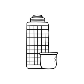 Thermos black and white clipart