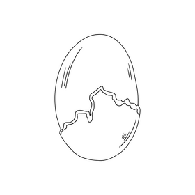 Eggs cartoon black and white clipart