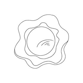 Fried egg cartoon black and white clipart