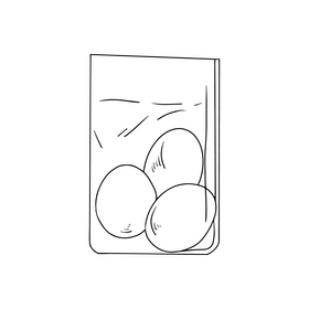 Eggs in a box black and white clipart