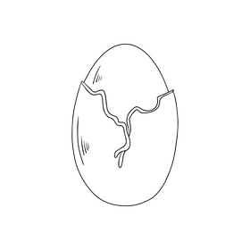 Egg peeling black and white clipart