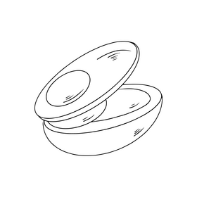 Boiled egg black and white clipart
